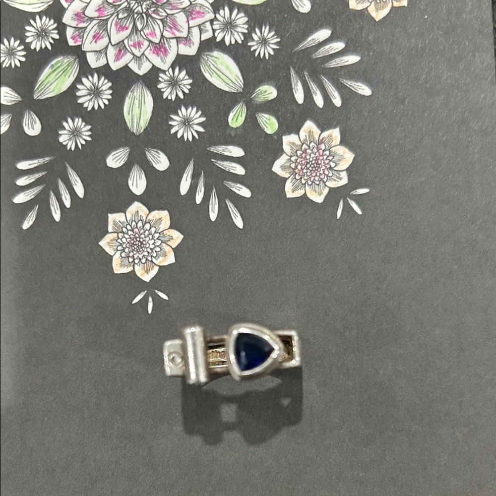 Elegant sterling silver and Blue Teardrop ring
